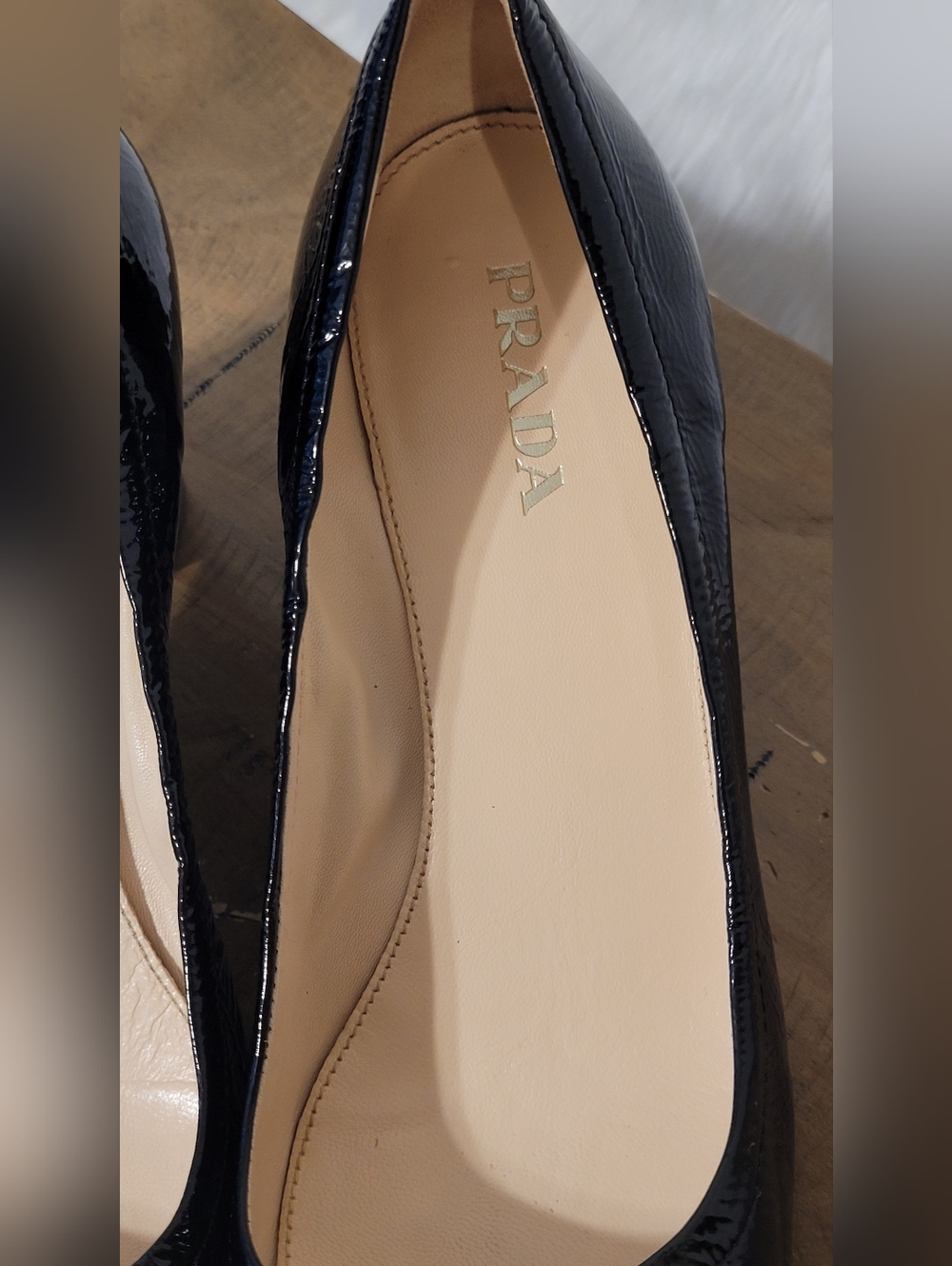 Prada Black Patent Leather Chuncky Heel s - Picture 7 of 12